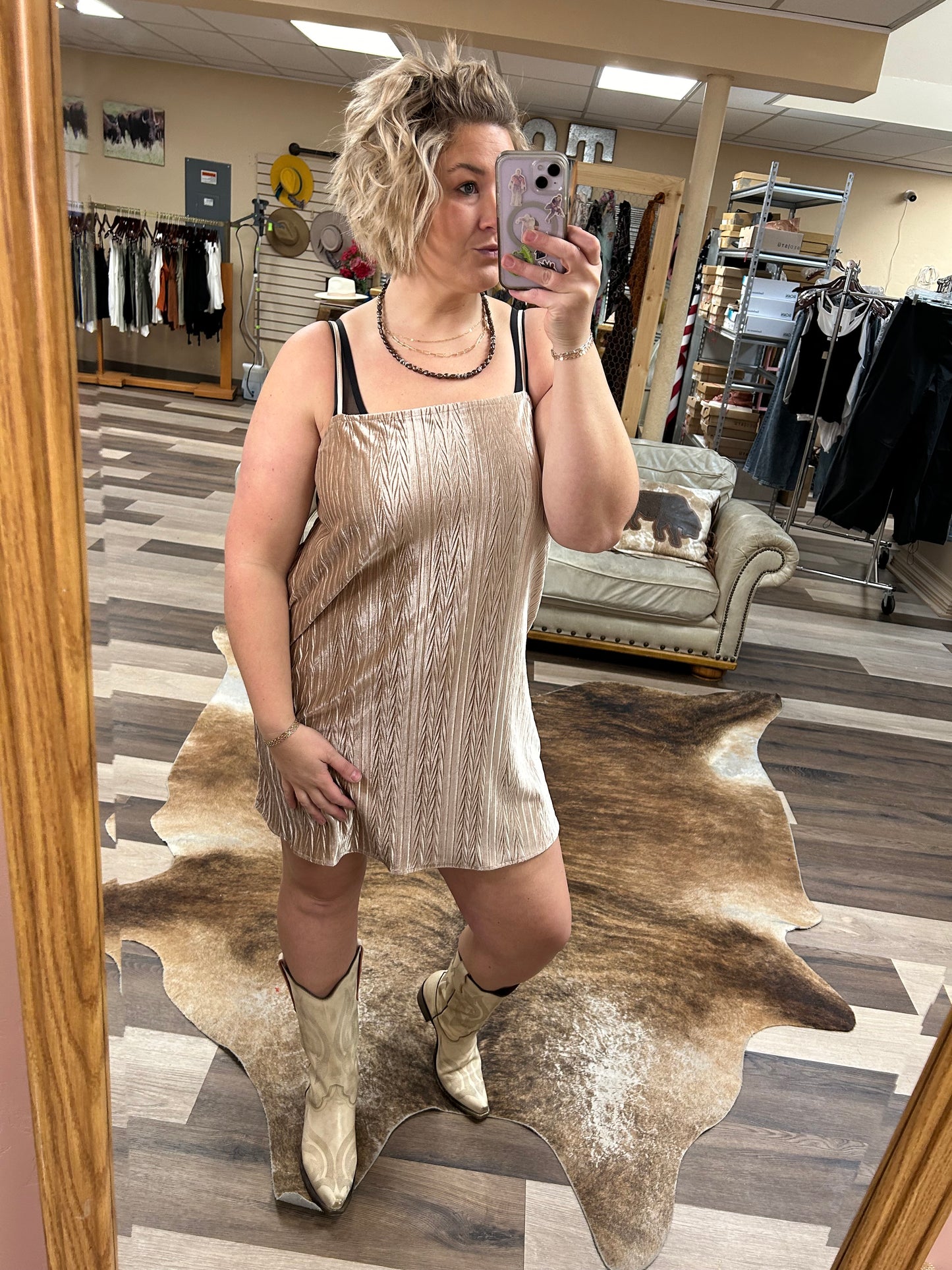 Velvet Holiday Mini Dress