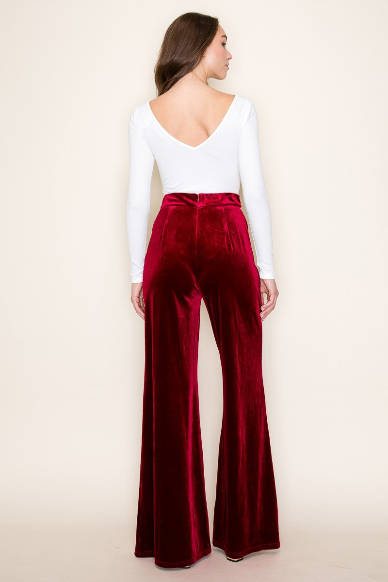 Velvet Palazzo Trouser Pants