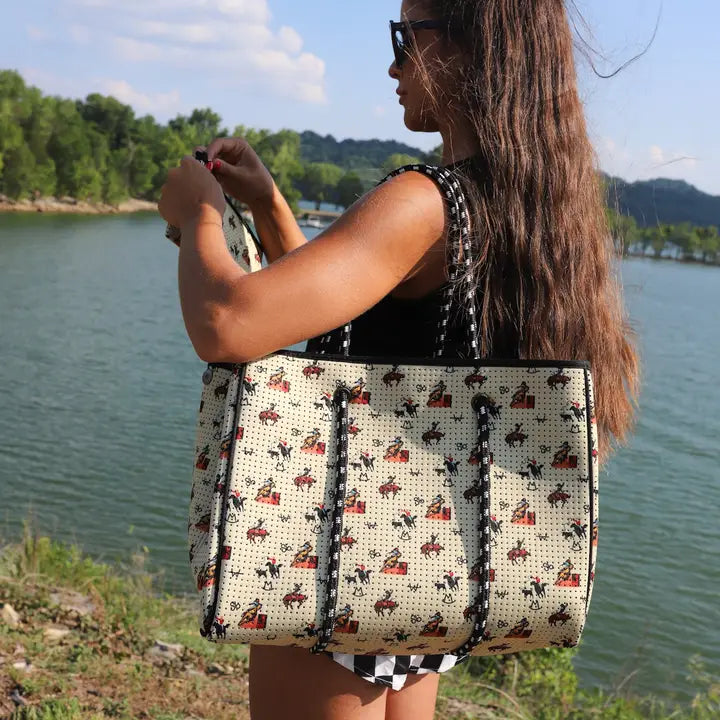 Large Tote in Vintage Cowboy
