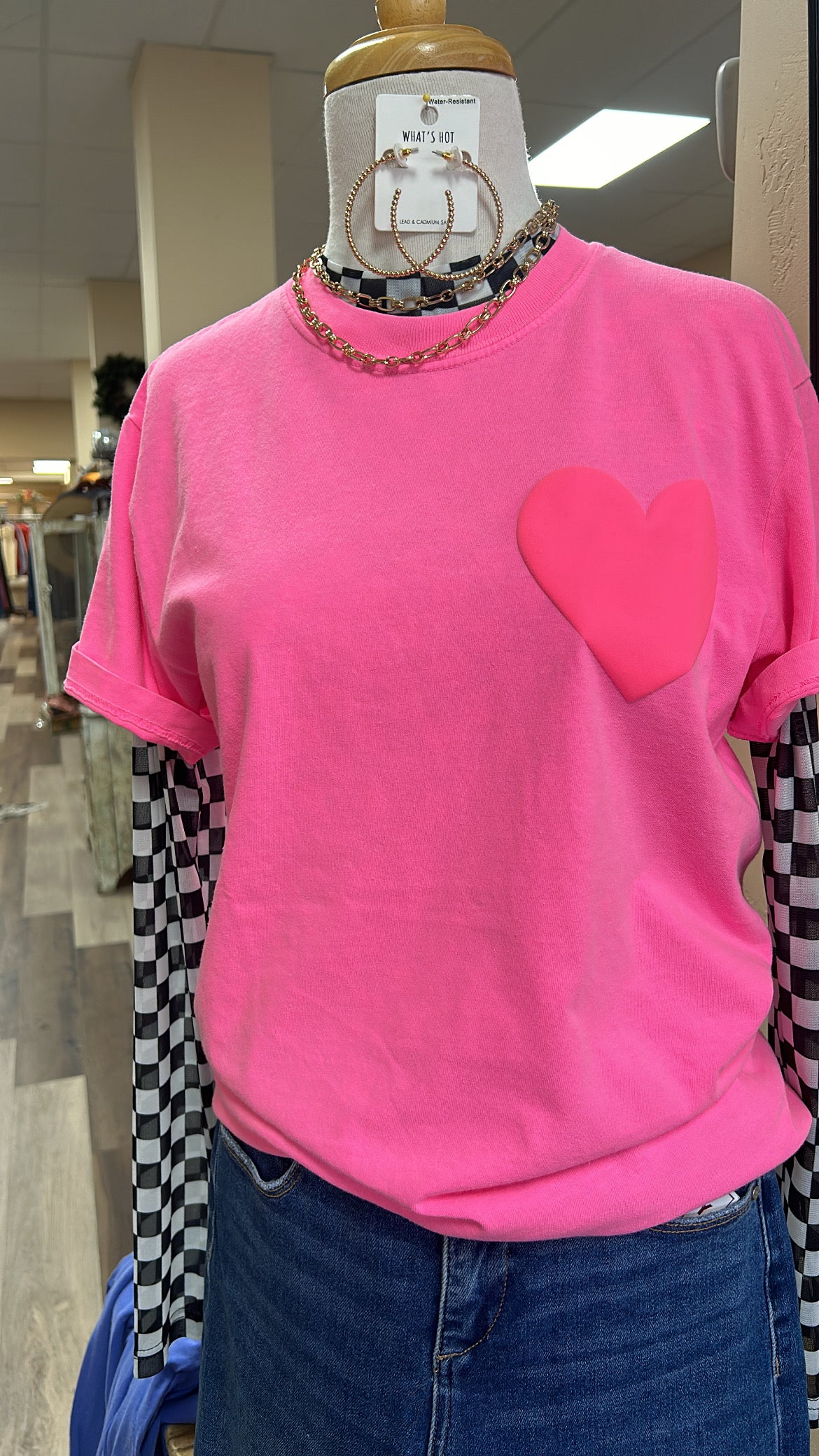 Neon Pink Heart Tee