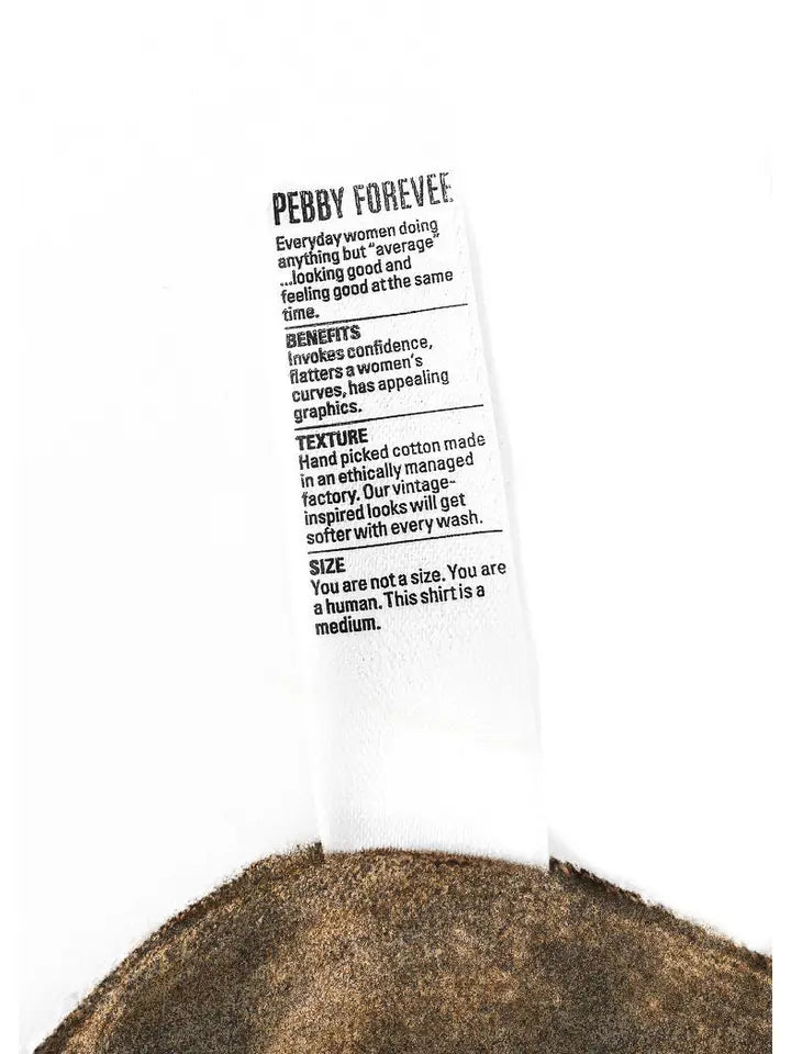 Pebby Basics Destructed Espresso Side Slit Tee