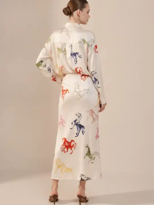 COLORFUL Horse Printed Skirt