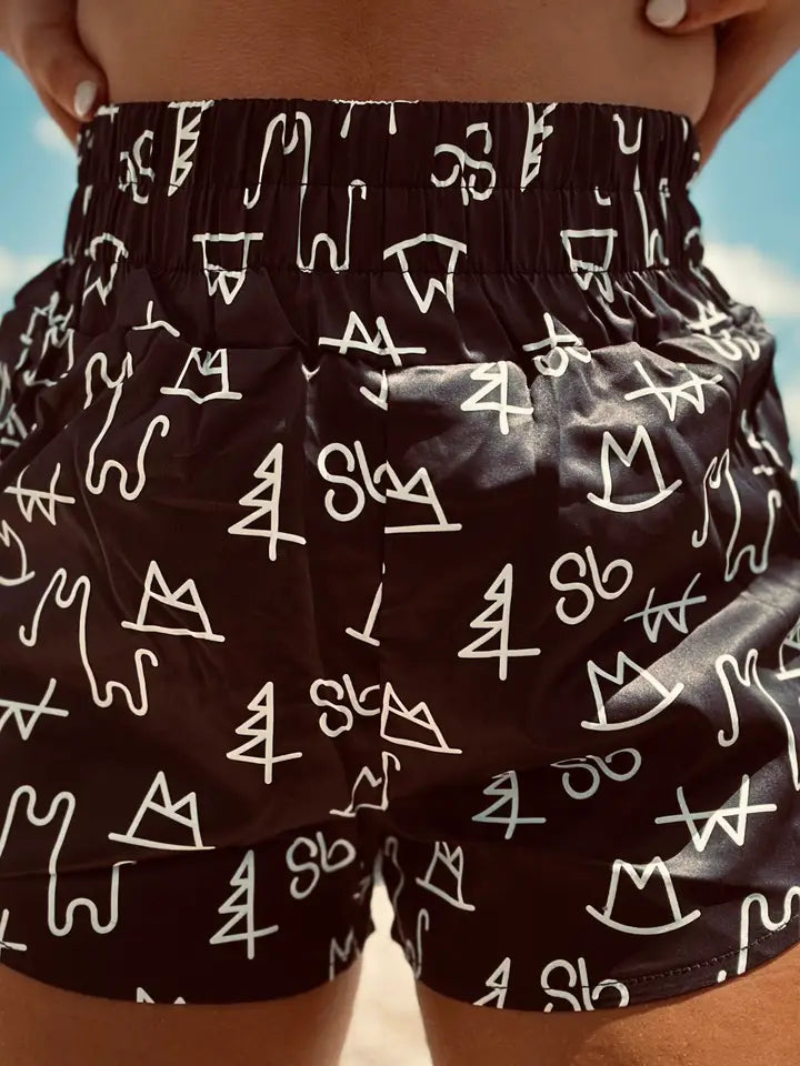 Black Brand Shorts