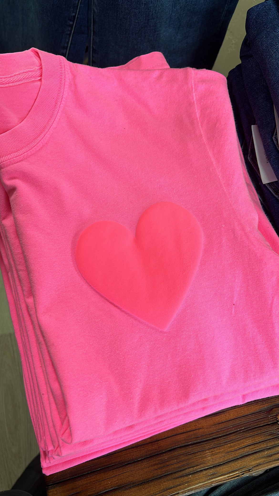 Neon Pink Heart Tee