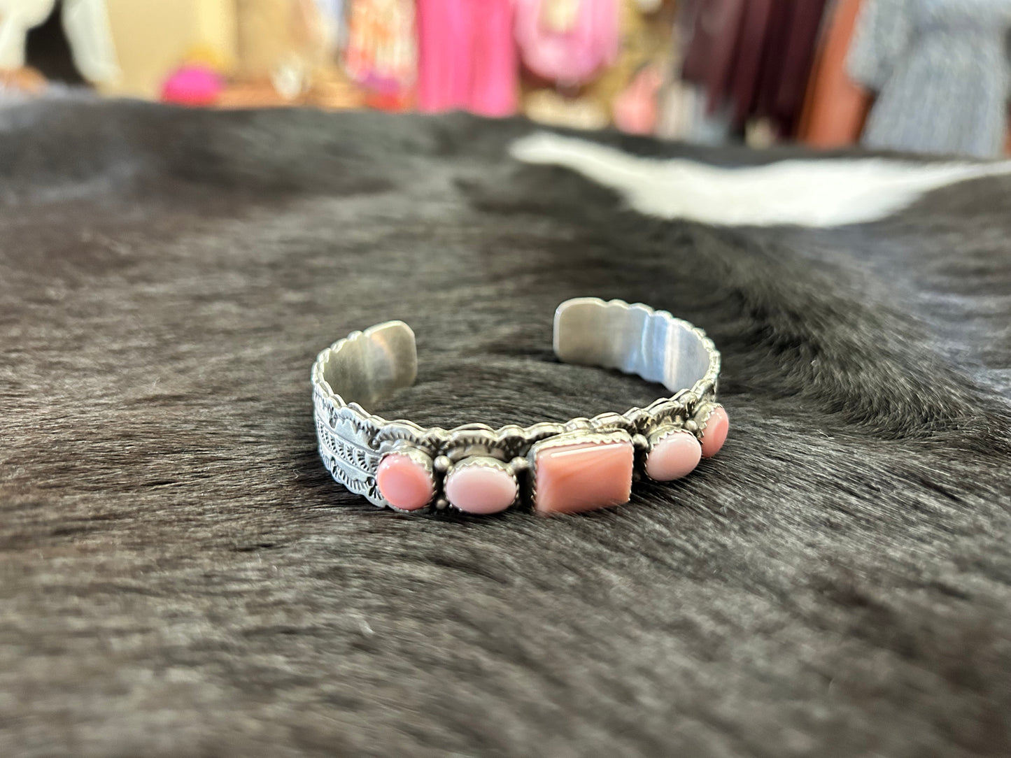 Pink Conch Cuff Large