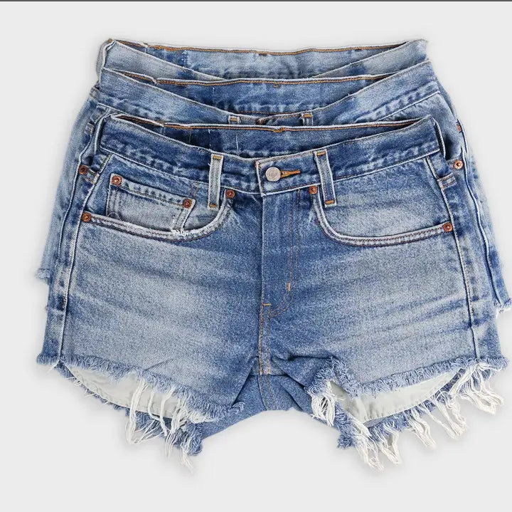 Low-Rise Upcycled Denim Shorts - Original – The Cadillac Cowgirl