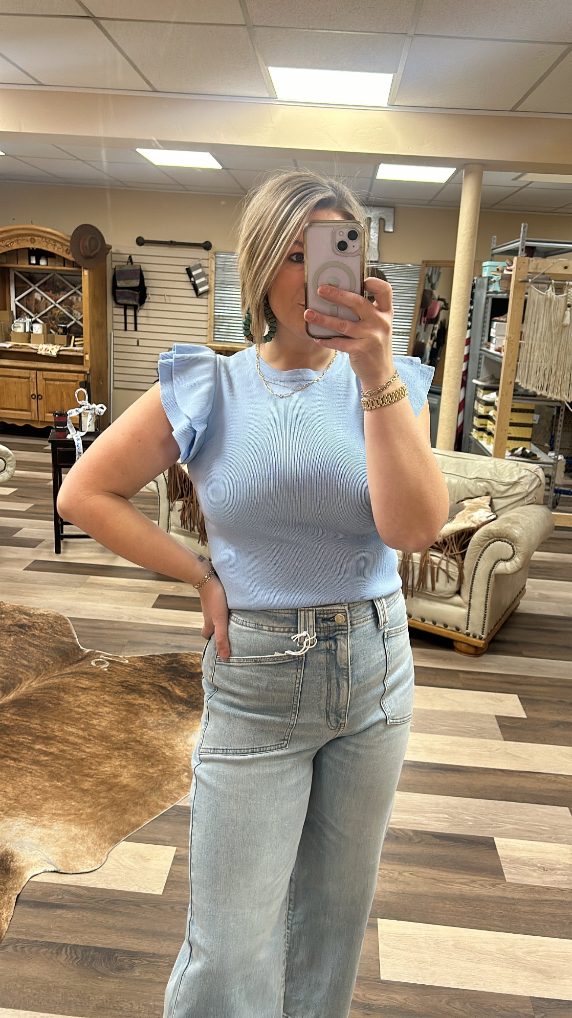 Ruffle Sleeveless Spring Top