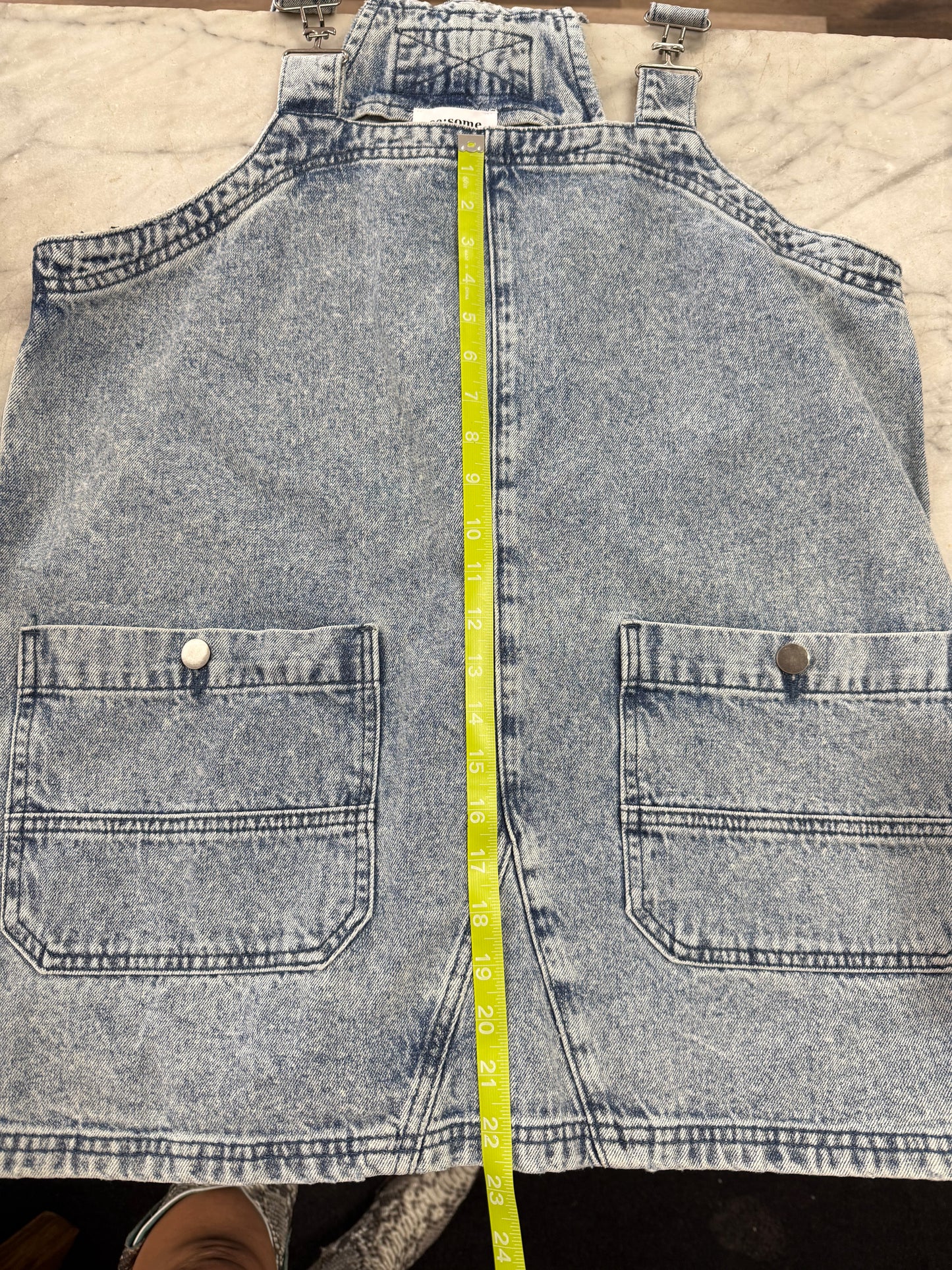 Snow Washed Mini Overall Dress