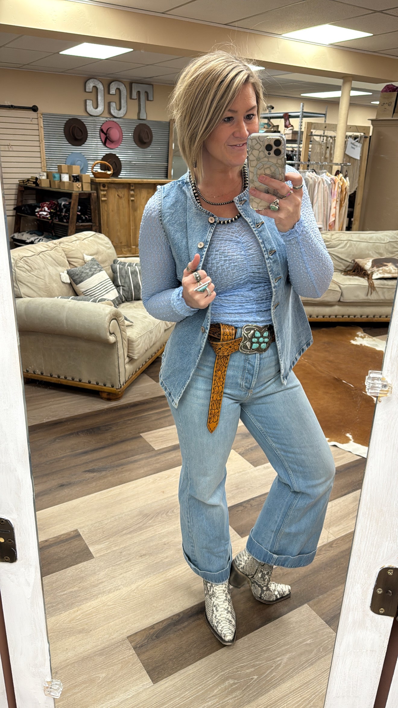 Ruched Textured Long-Sleeve Top