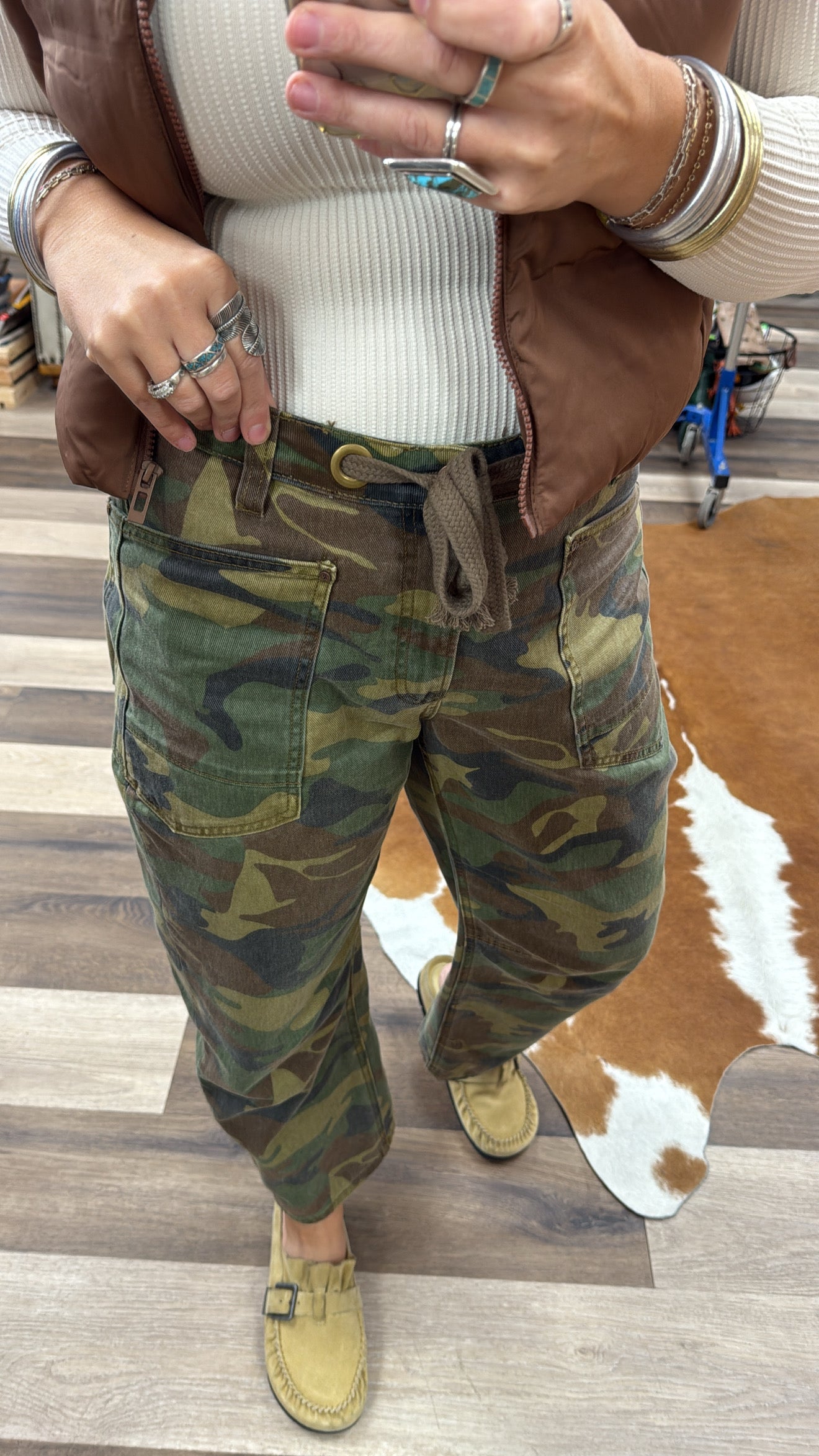 Risen Camo Barrel Jeans