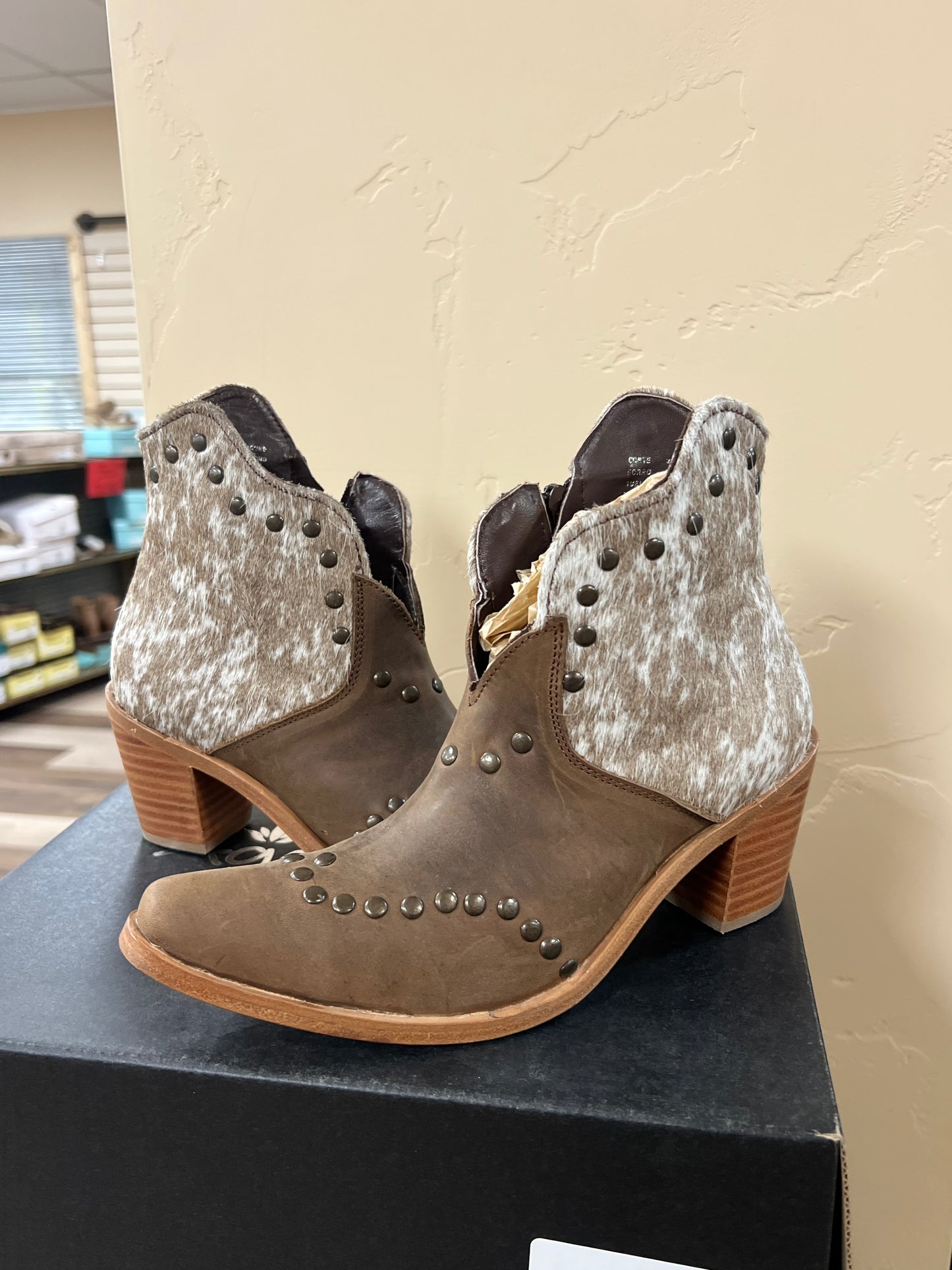 Agave Sky Georgia Studded Chocolate Bootie