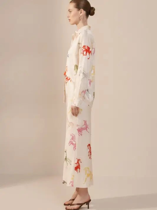 Colorful Horse Button Down