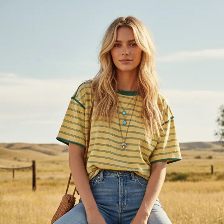 Striped Oversized Relaxed Top
