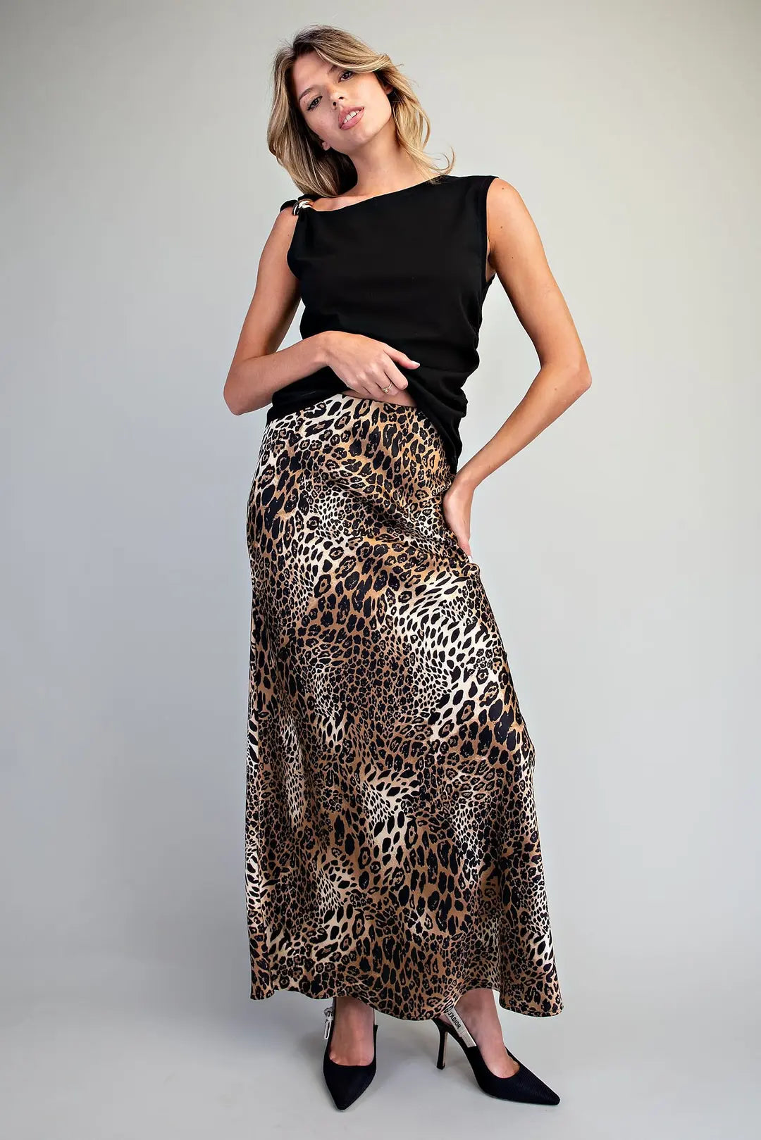 Leopard Print Maxi Skirt