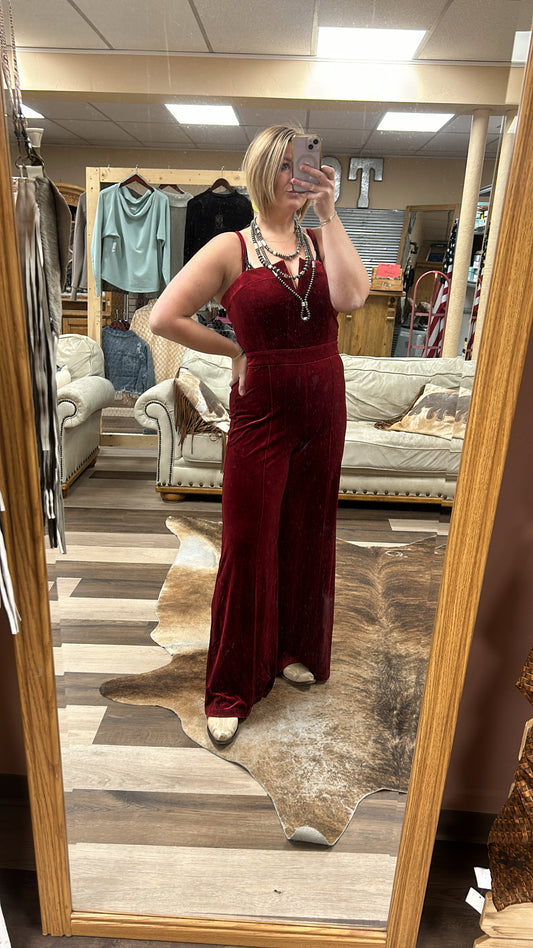 Velvet Wine Jumpsuit