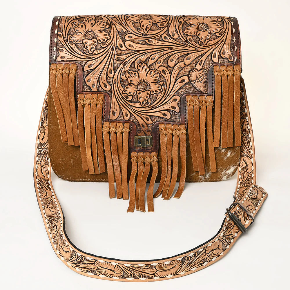 Tooled Messenger Bag