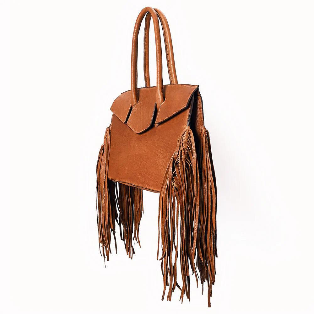 Leather Fringe Small Tote