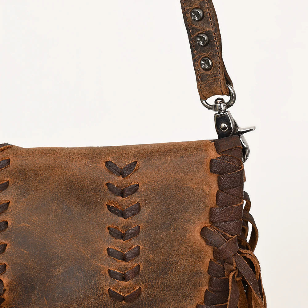Braided Crossbody Leather Purse
