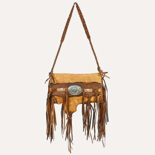 Western Fringe Rawhide Concho Bag