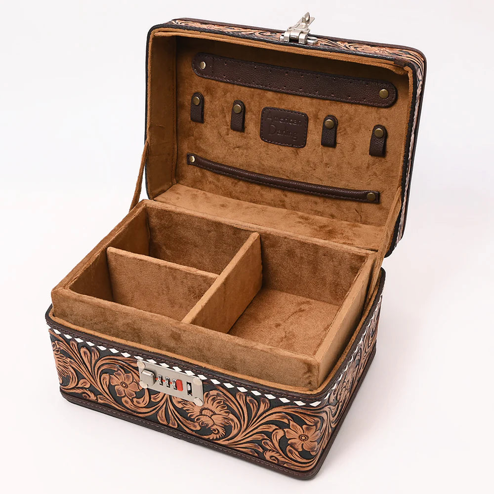 Lockable Leather Jewlery Case