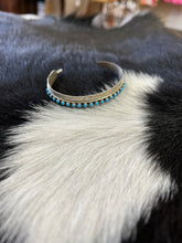 Load image into Gallery viewer, Feathered Turquoise cuff bracelet
