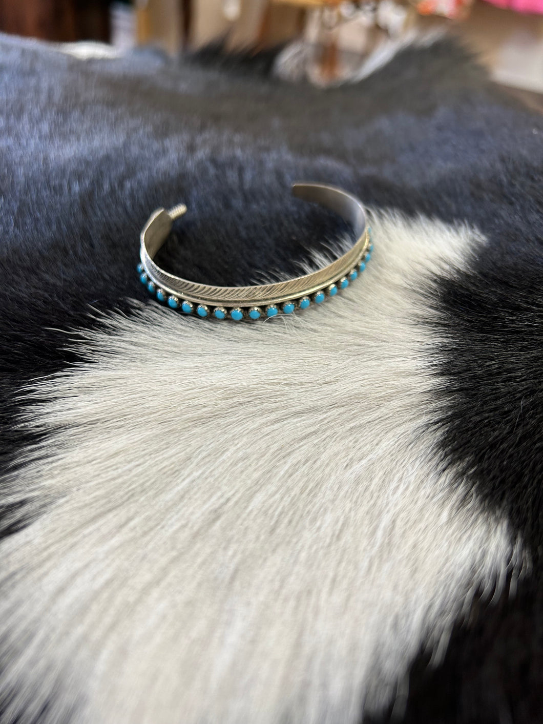Feathered Turquoise cuff bracelet