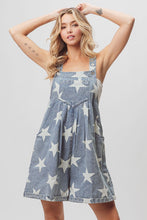 Load image into Gallery viewer, Star Washed Denim Shortalls
