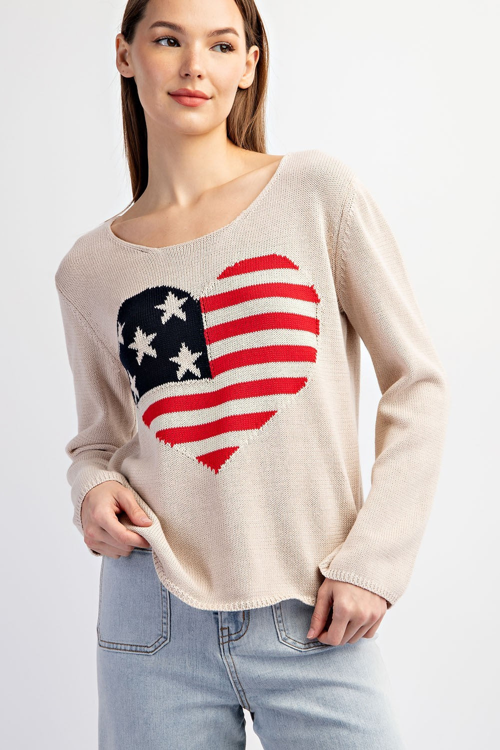 American Heart Flag Sweater Top