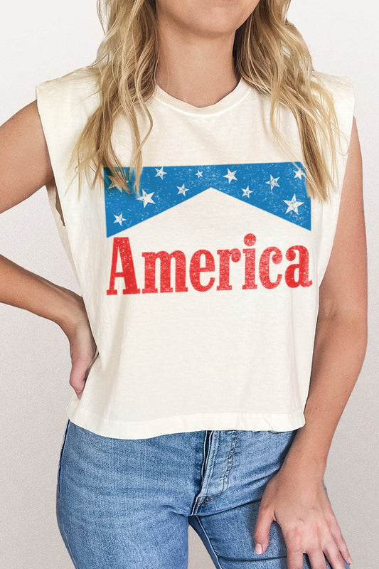 America Stars Fourth Of July Muscle Tee