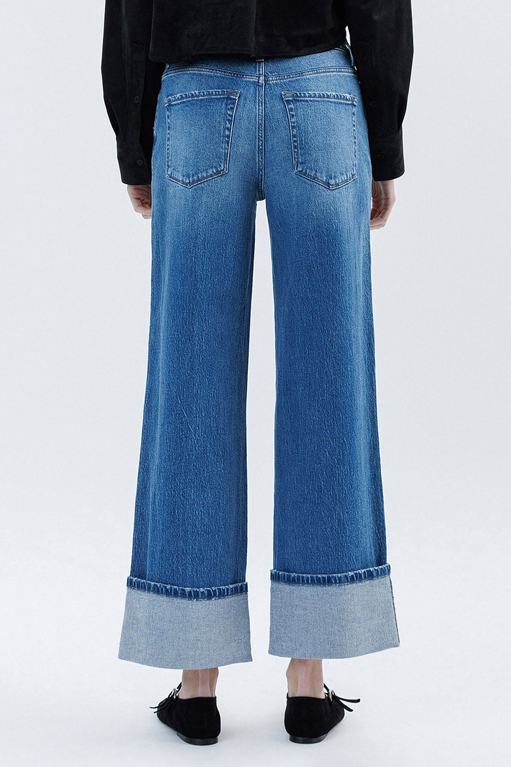 Vervet Super High Rise Cuffed Baggy Wide Jeans