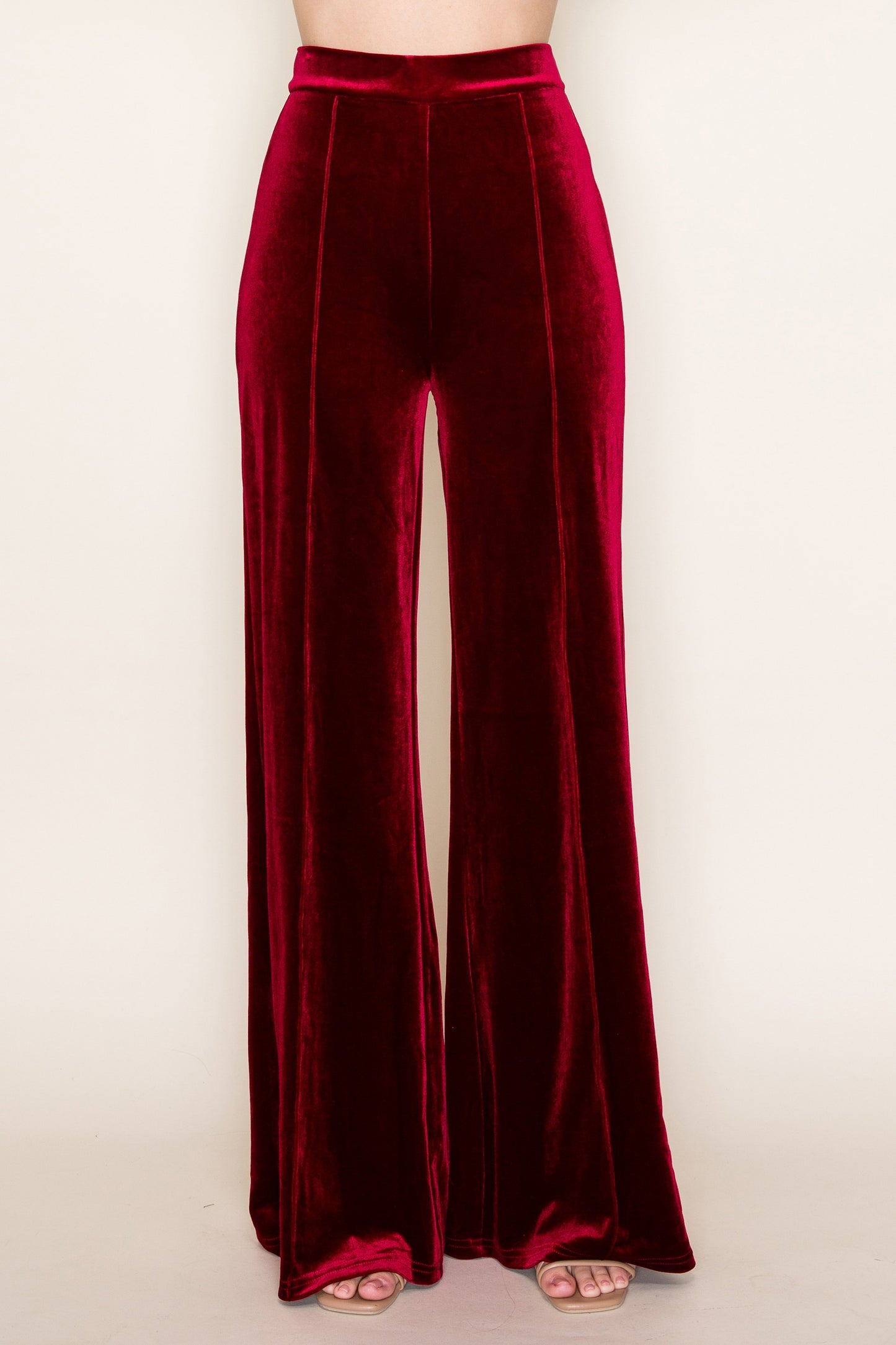 Velvet Palazzo Trouser Pants