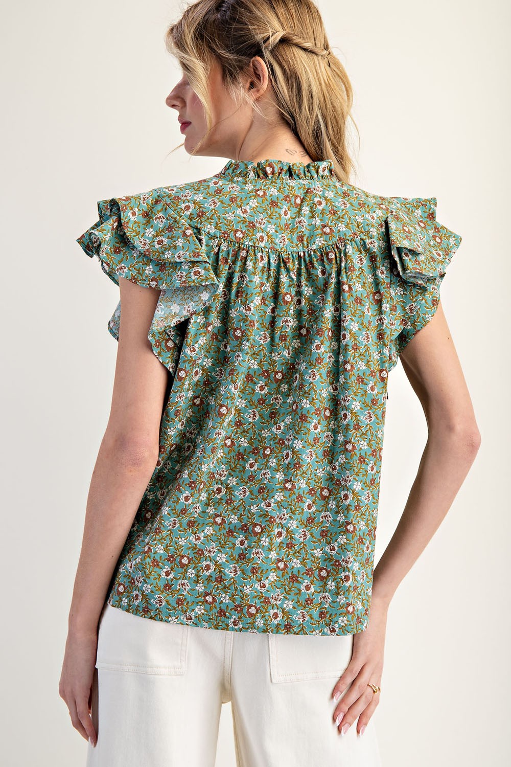 Floral Printed Ruffle Top