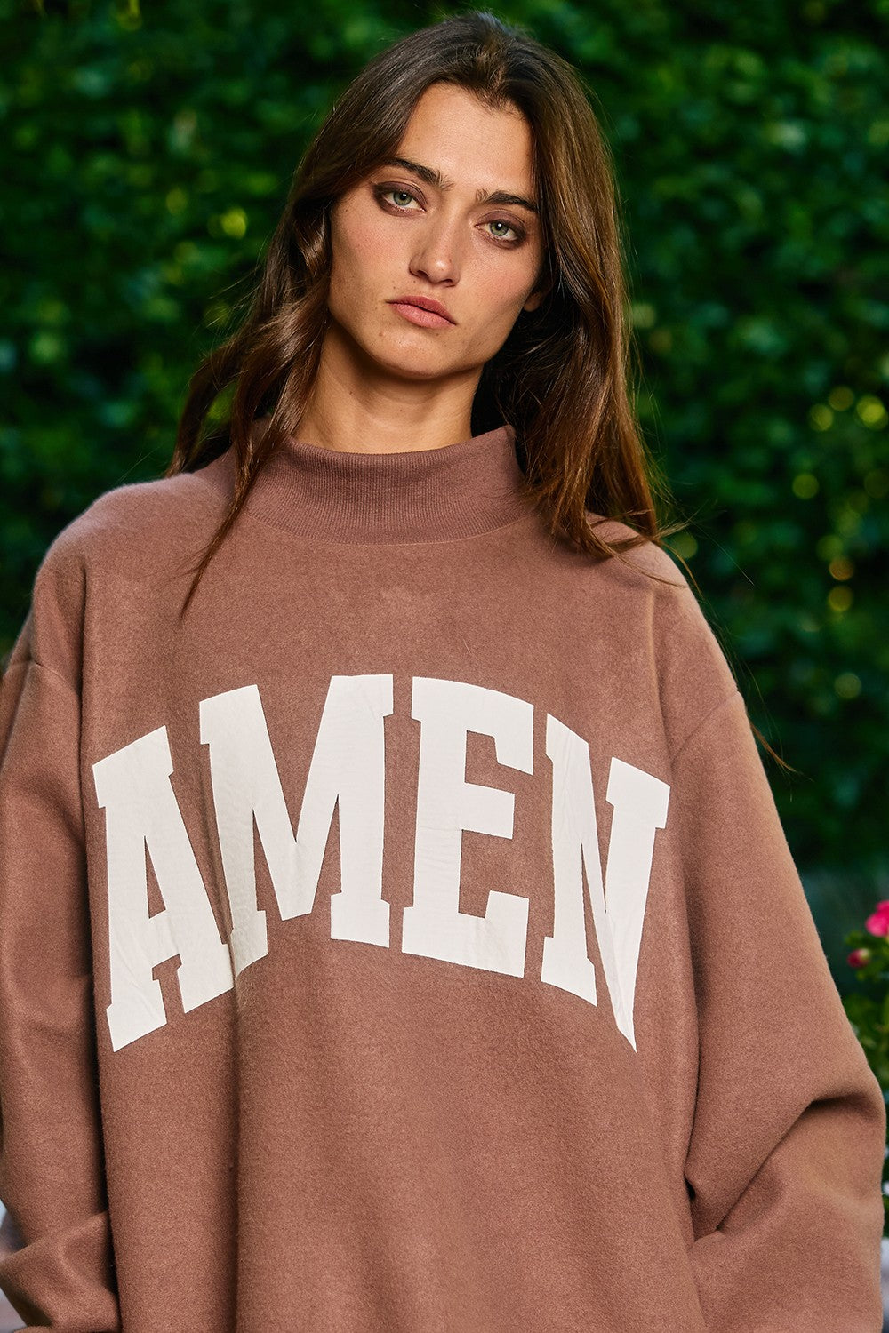 WWJD & Amen Reversible Mock Neck Sweatshirt