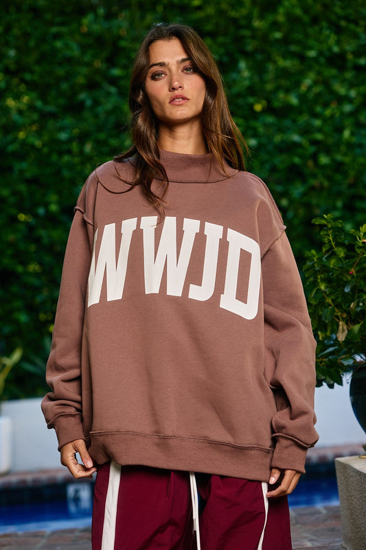 WWJD & Amen Reversible Mock Neck Sweatshirt