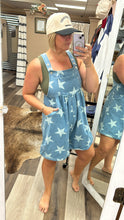 Load image into Gallery viewer, Star Washed Denim Shortalls
