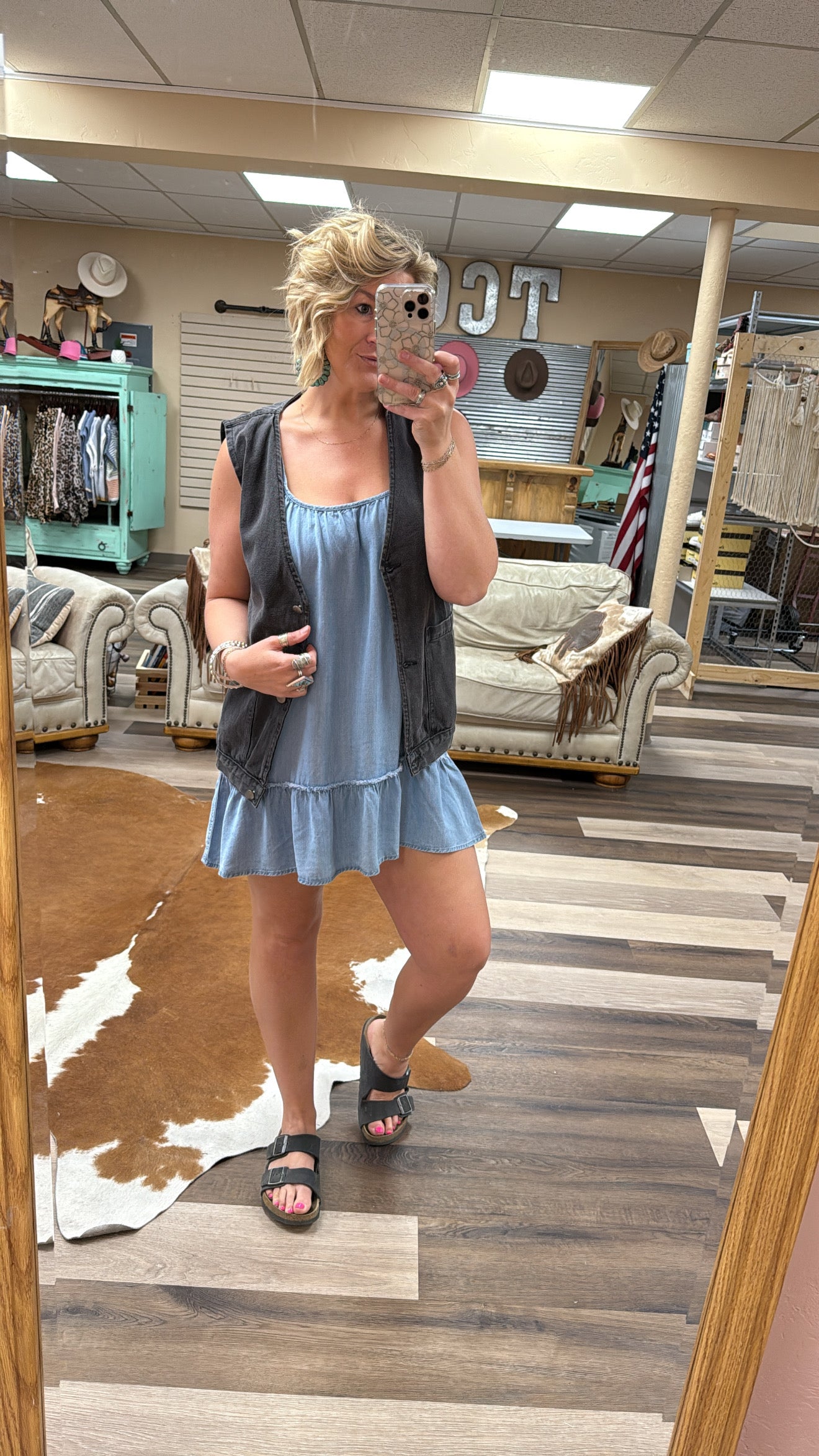 Chambray Mini Dress