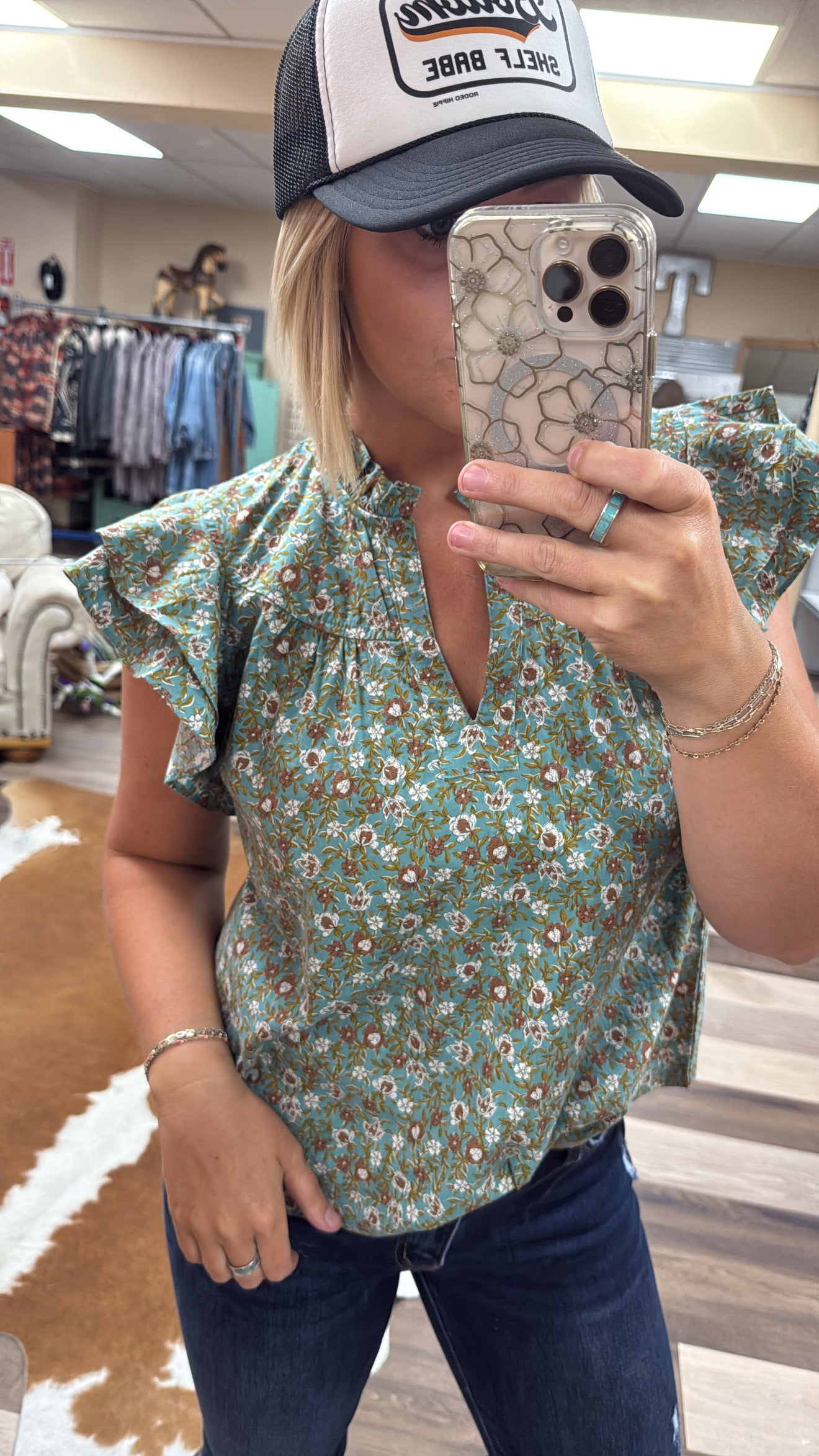 Floral Printed Ruffle Top