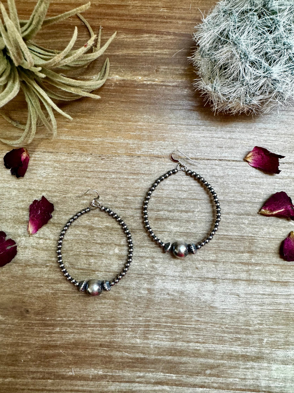 Sterling Silver Desert Moon Hoop Earrings