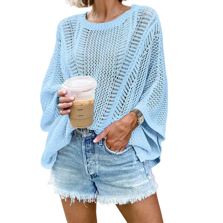 Hollow Out Knit Blouse