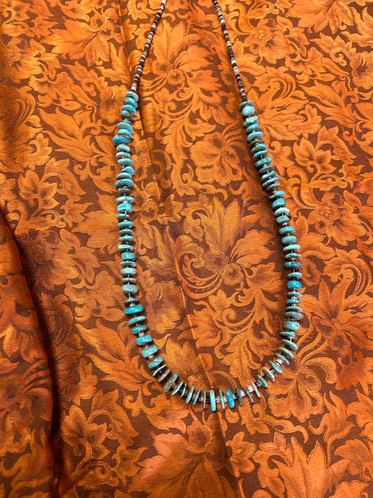 28 inch long turquoise necklace