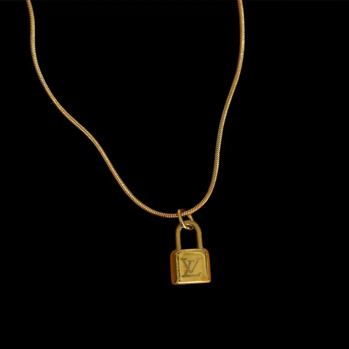 Repurposed Vintage Lv Lock Necklace