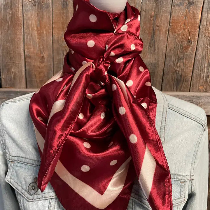 35X35" Red Polka Dot Wild Rag/Scarf
