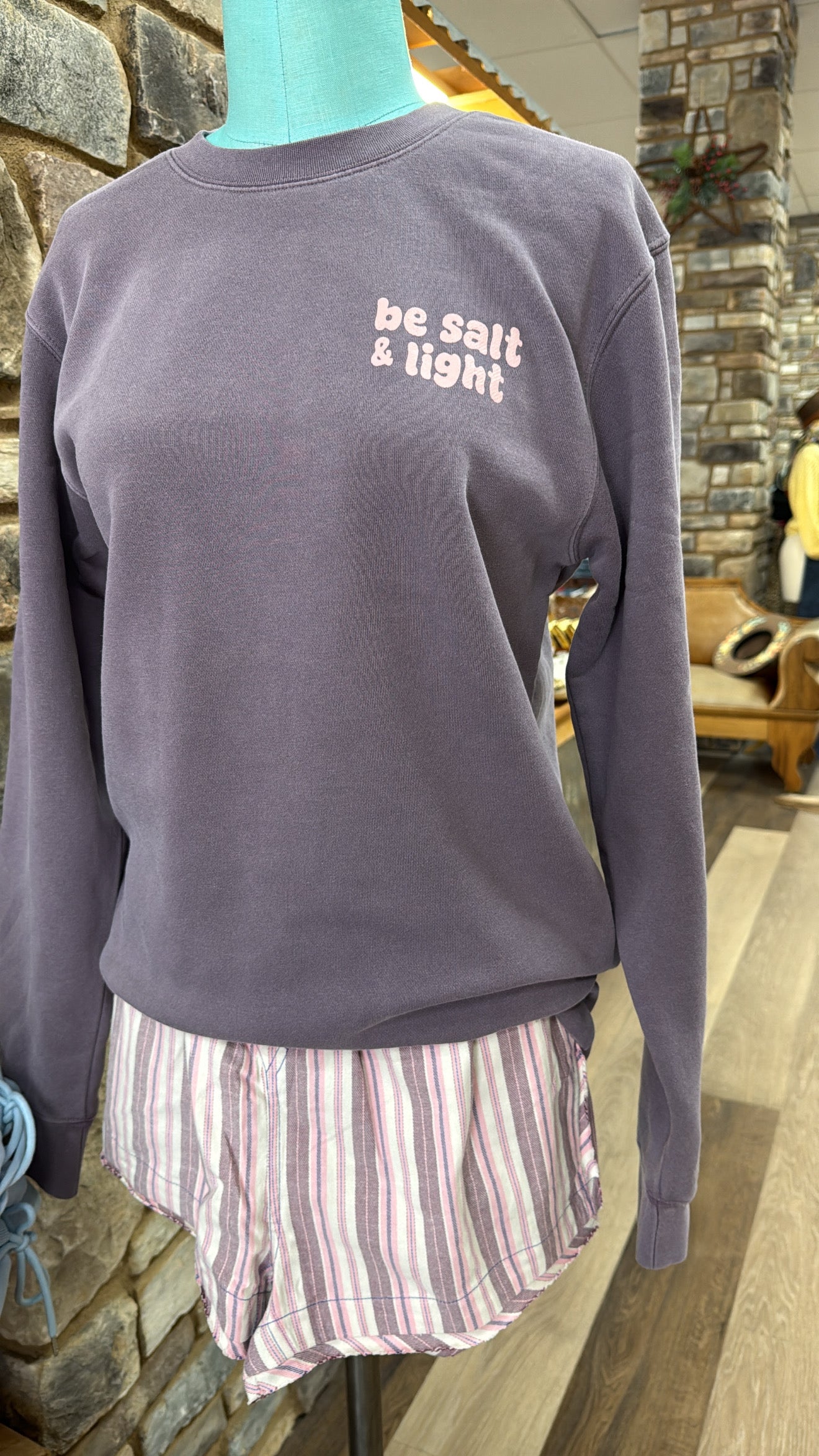 Be Salt & Light Plum Sweatshirt