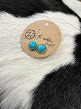 Load image into Gallery viewer, circle turquoise studs
