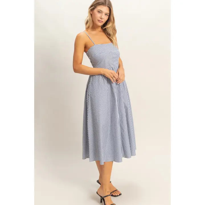Striped Spaghetti Strap Dress