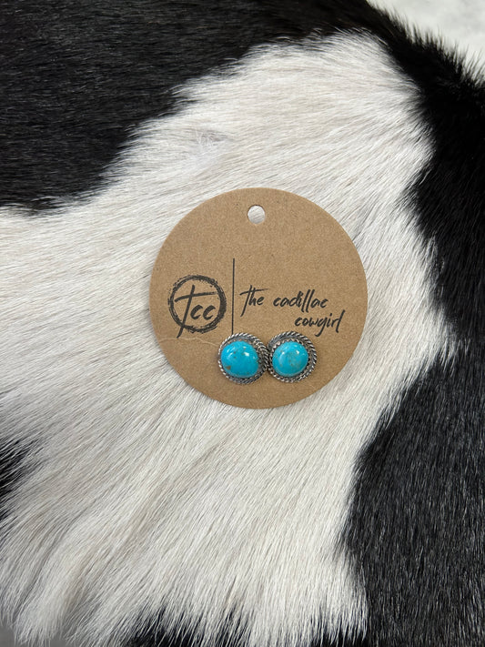 circle turquoise studs