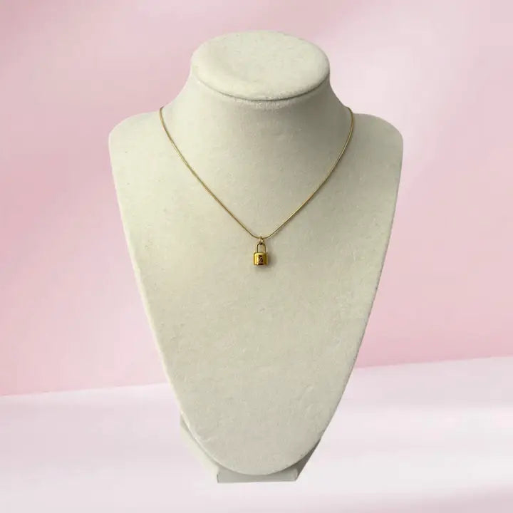Repurposed Vintage Lv Lock Necklace