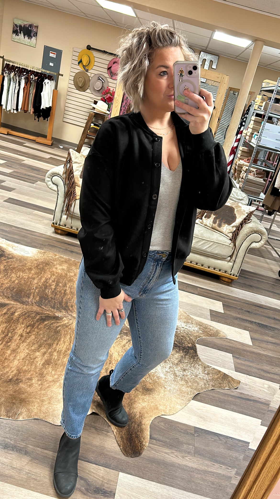 Suede Bomber Jacket