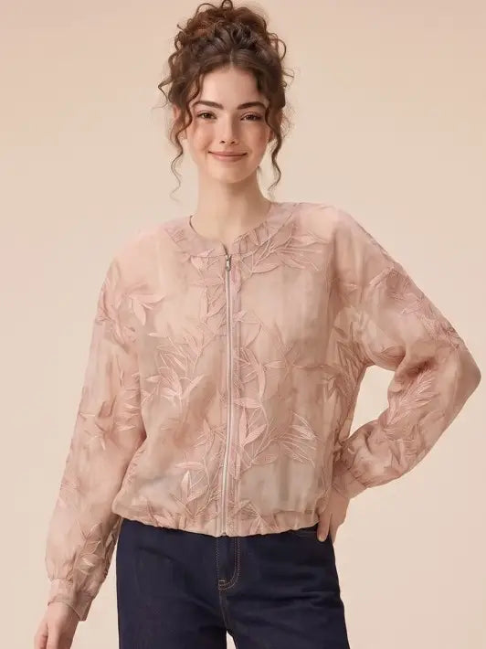 EMBROIDERY Sheer Jacket