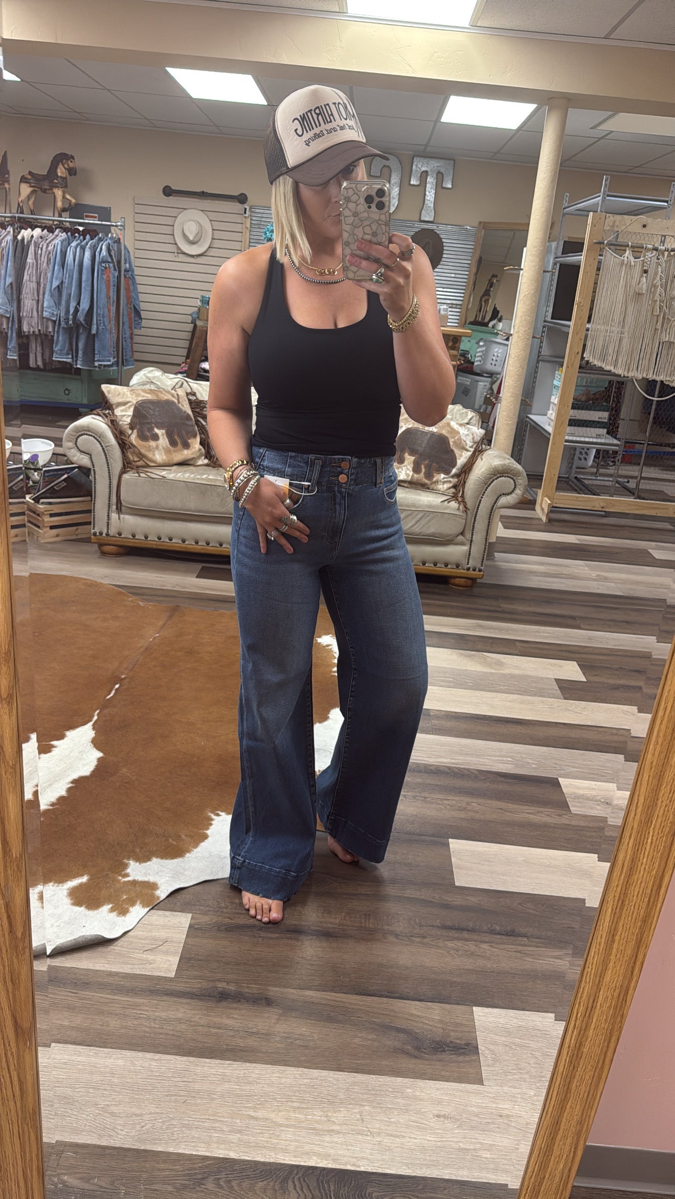 Risen High Rise Ankle Wide Seam Detailed Jeans